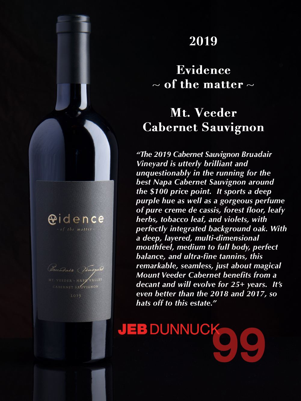 Evidence - of the matter - 2019 Mt. Veeder Cabernet Sauvignon