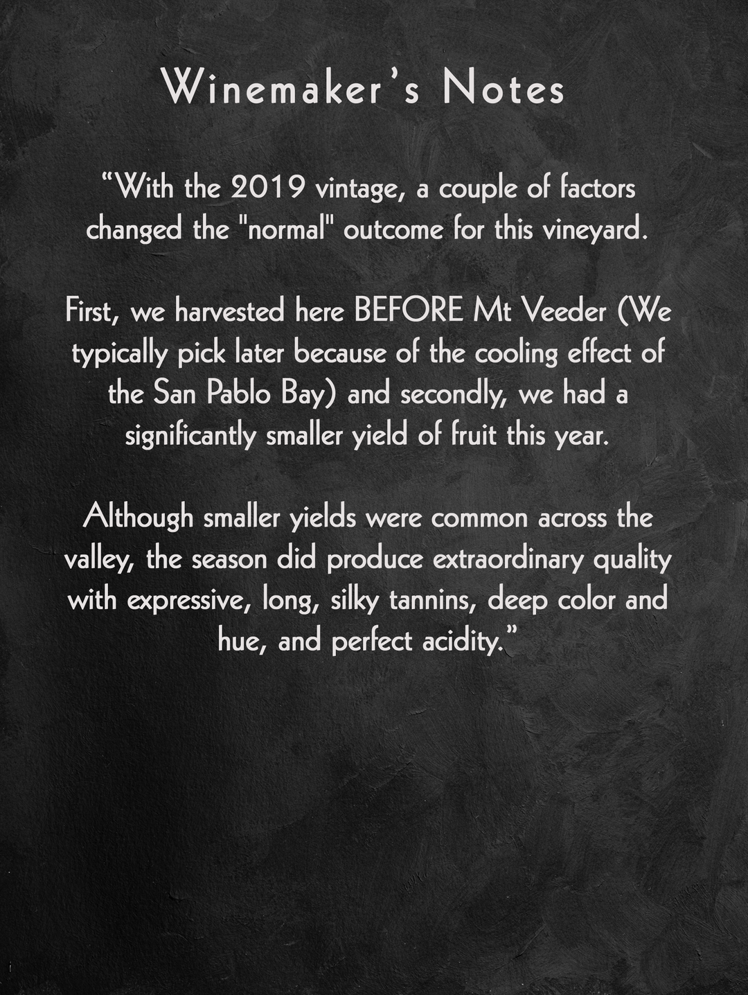 Evidence - of divine intervention - 2019 Coombsville Cabernet
