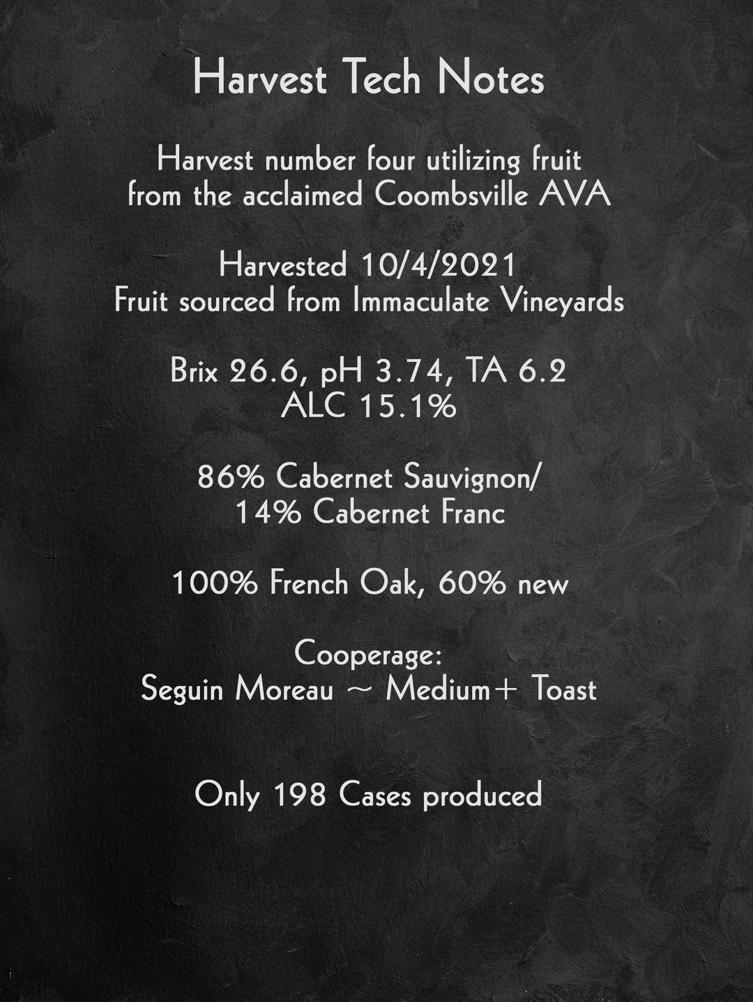 Evidence - of divine intervention - 2021 Coombsville Cabernet