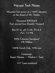 Evidence <br> ~ of the matter ~ <br> 2022 Mt. Veeder Cabernet Sauvignon (Copy)