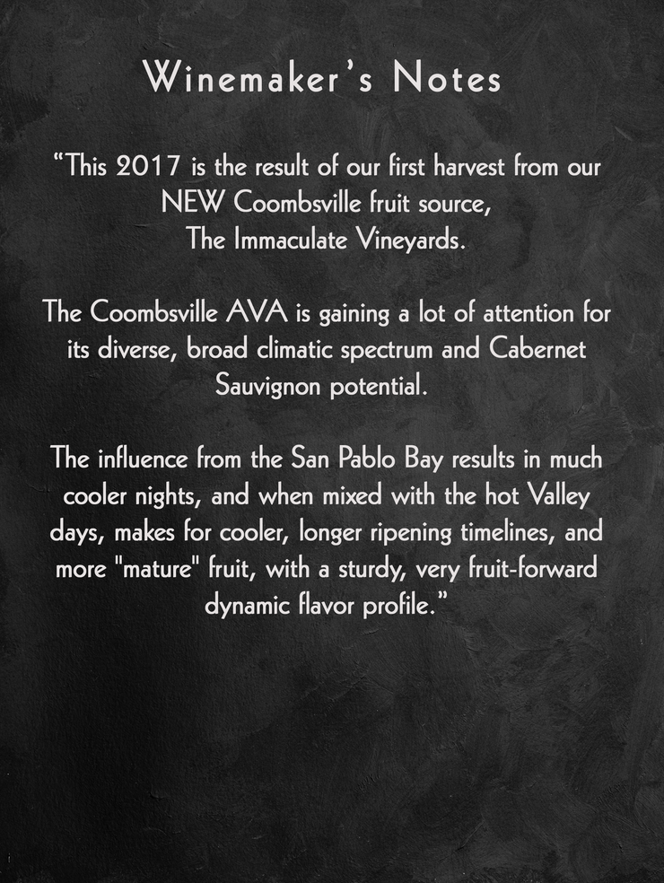 Evidence <br> ~ of divine intervention ~ <br> 2017 Coombsville Cabernet Sauvignon