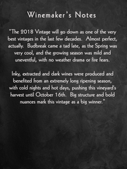 Evidence <br> ~ of the matter ~ <br> 2018 Mt. Veeder Cabernet Sauvignon