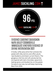 Evidence <br> ~ of divine intervention ~ <br> 2022 Coombsville Cabernet Sauvignon