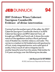 Evidence <br> ~ of divine intervention ~ <br> 2017 Coombsville Cabernet Sauvignon