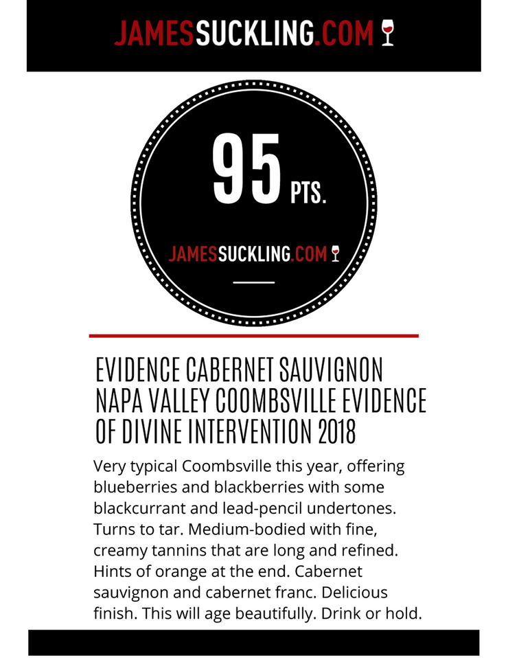 Evidence <br> ~ of divine intervention ~ <br> 2018 Coombsville Cabernet Sauvignon
