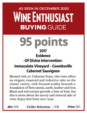 Evidence <br> ~ of divine intervention ~ <br> 2017 Coombsville Cabernet Sauvignon