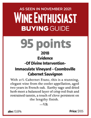 Evidence <br> ~ of divine intervention ~ <br> 2018 Coombsville Cabernet Sauvignon